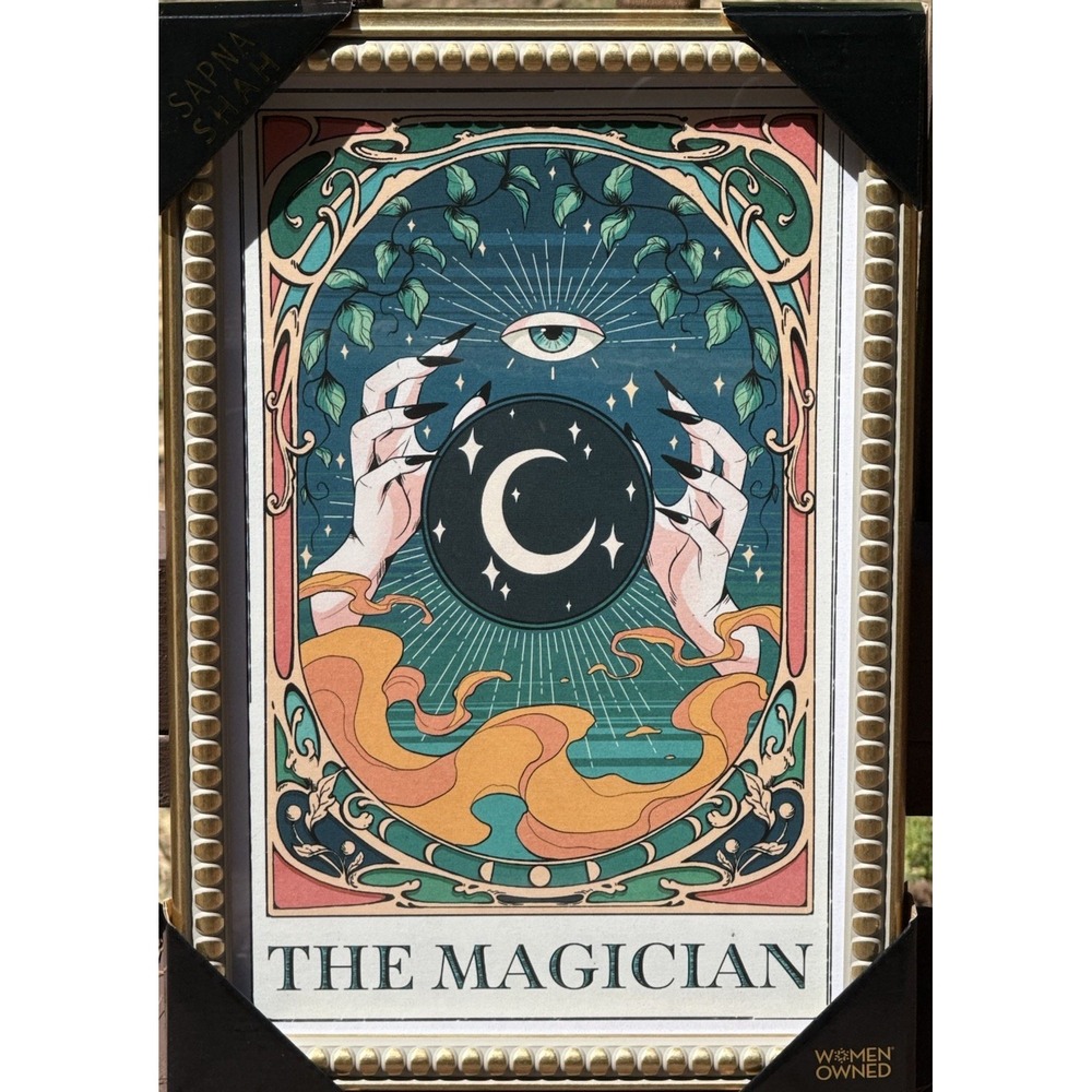 Sapna Shah Framed Wall Art Tarot "The Magician"  Decor 18" x 12"